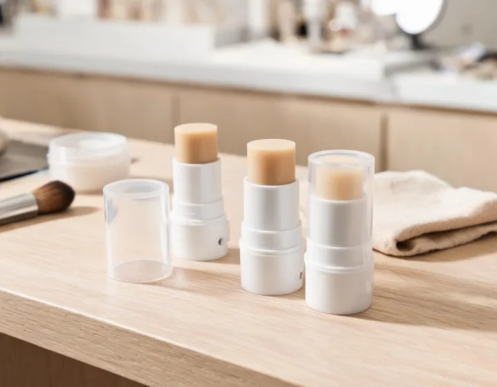nature republic sun stick on a cosmetics bench, illustration only